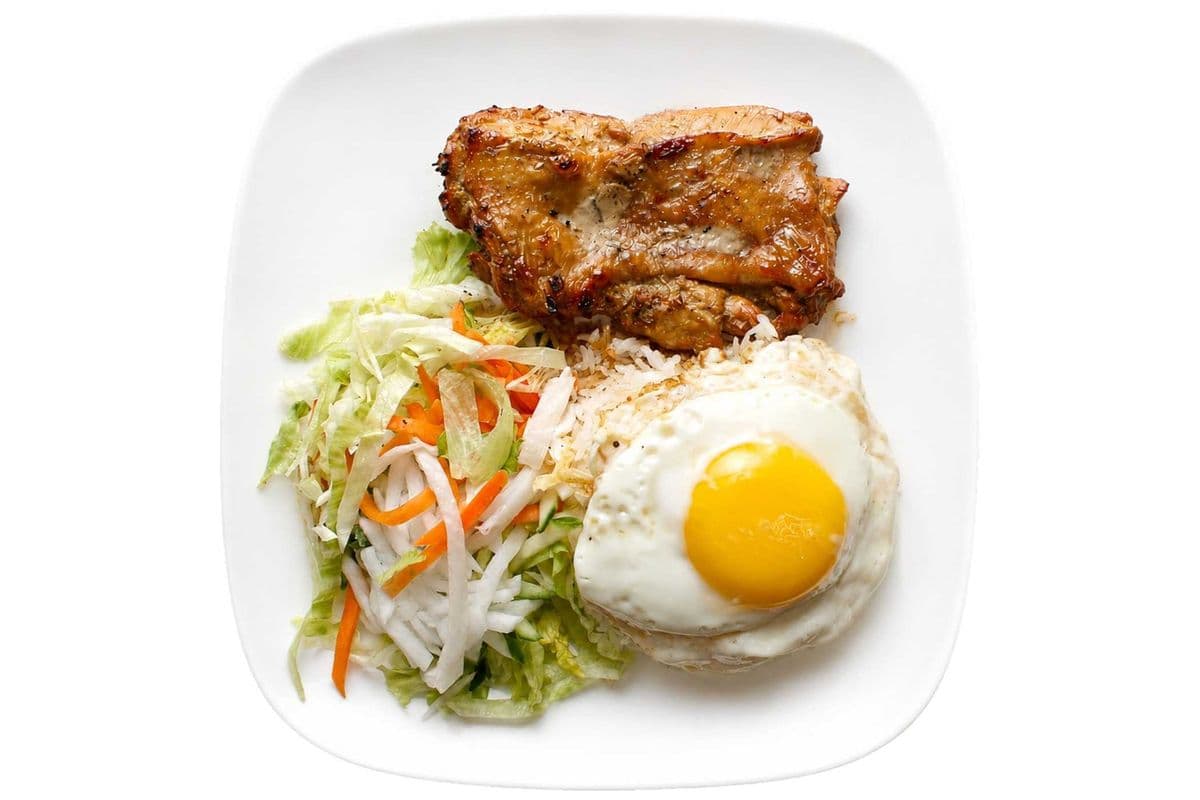 41. Grilled Lemongrass Chicken and Sunny-Side Up Egg on Rice