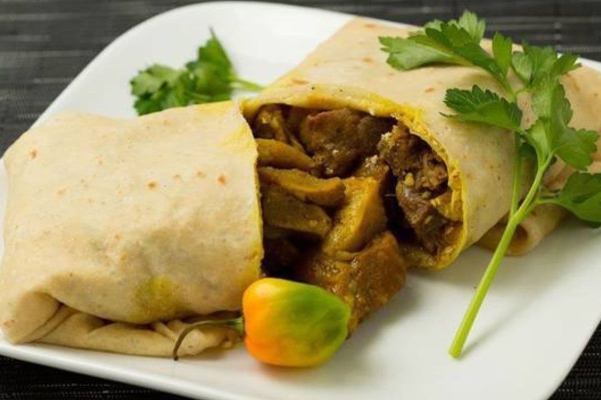 Curried Goat Roti