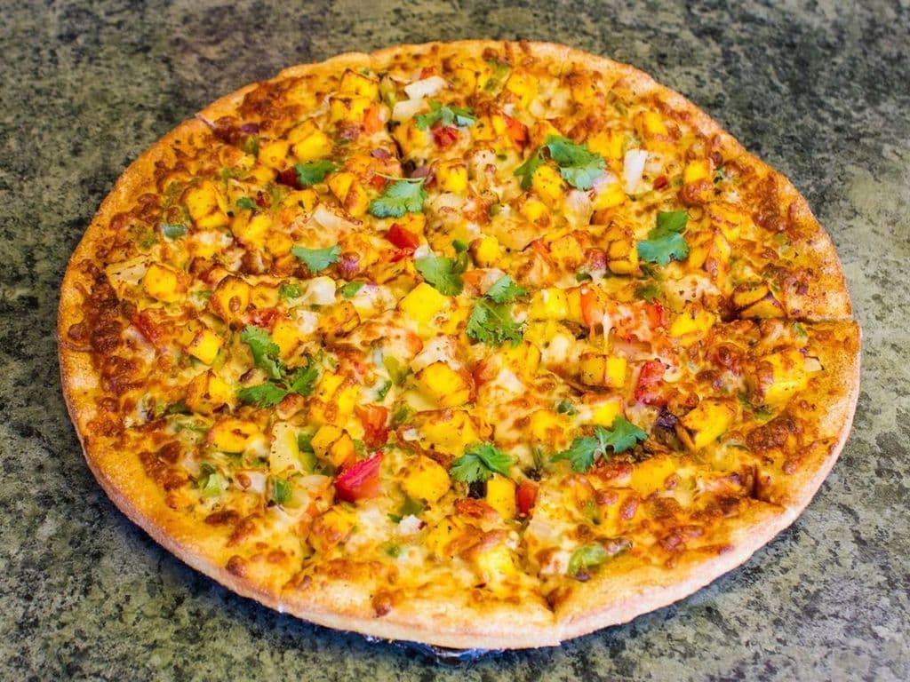 21. Two 12" Medium Vegetable Paneer Pizzas