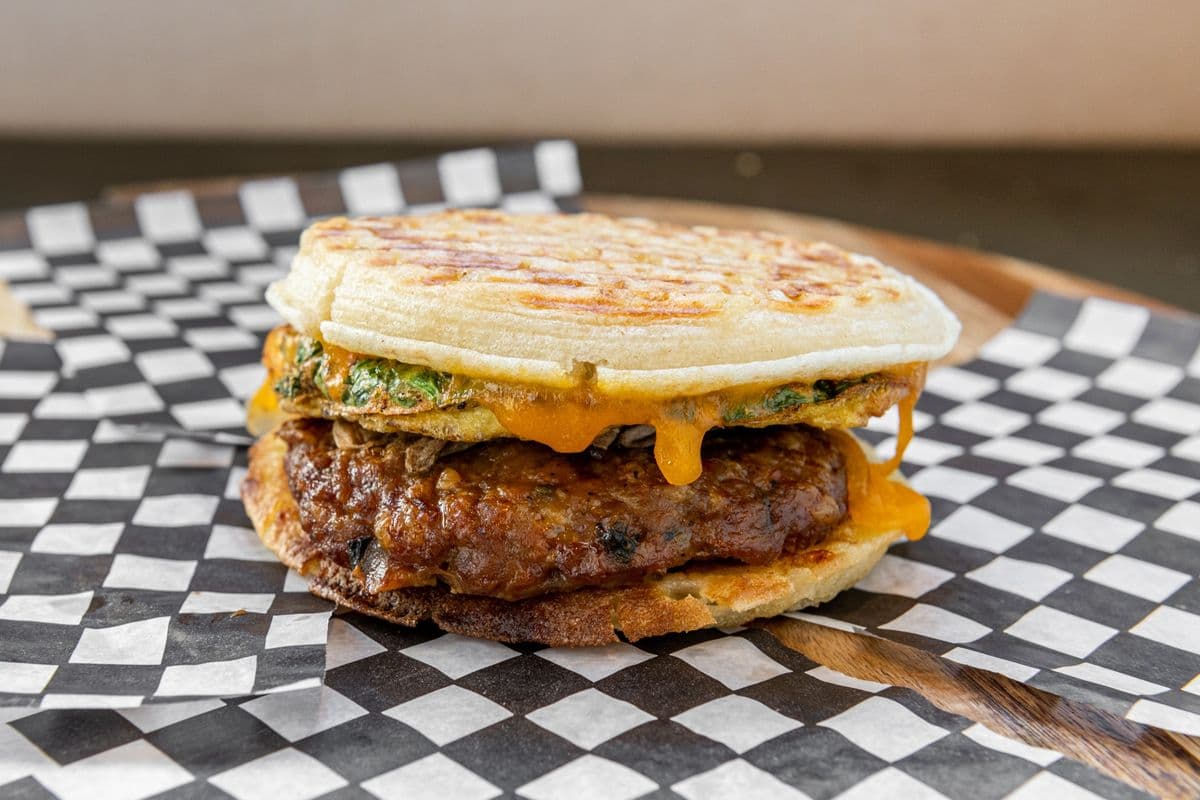 Spicy Sausage Crumpet Sandwich