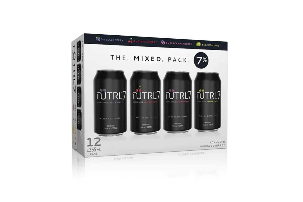 Nutrl 7% Black Vodka Soda Mixer Pack (12 Cans) (12 x 355ML)