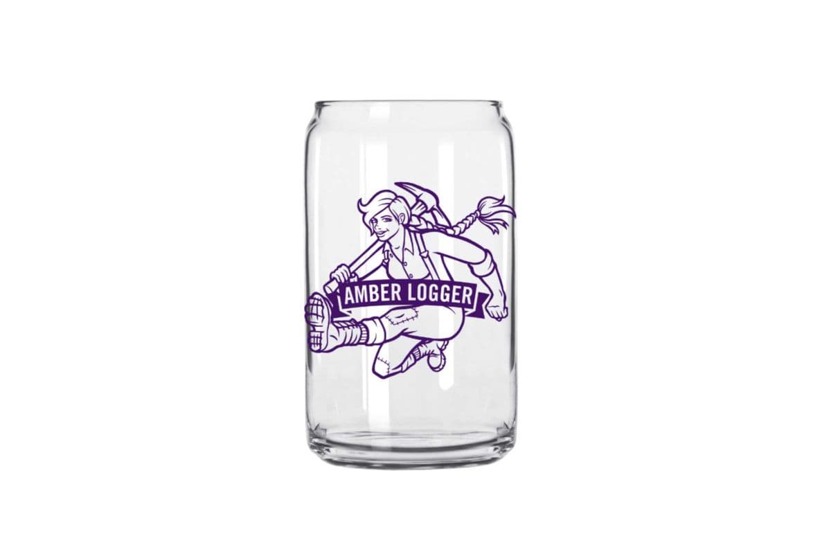 Amber Logger Beer Can Bar Glass (16 oz)