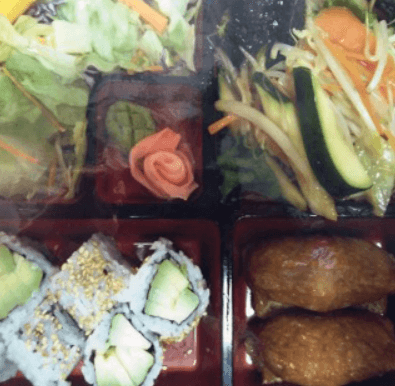 #0301. Vegetable Teriyaki Bento Box with Two Pieces of Inari