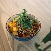 Grilled Avocado and Crispy Tofu
