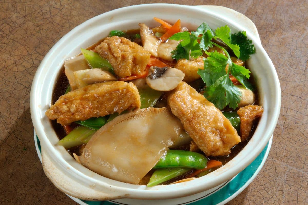 278. Fried Bean Curd and Mushrooms with Vegetables