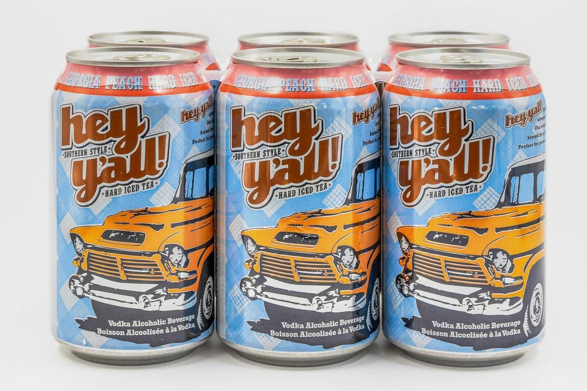 HEY Y'ALL GEORGIA PEACH HARD ICED TEA (6 PACK) (6 x 355ML CAN)