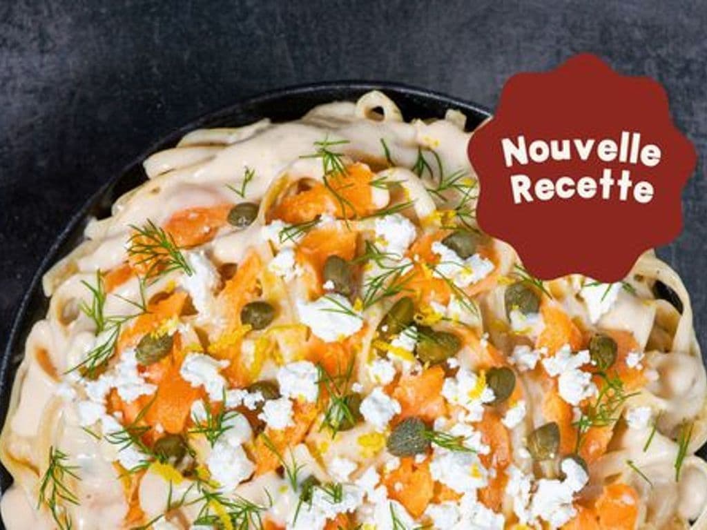 Fettuccine Saumon Fumé Chèvre, Câpres et Aneth