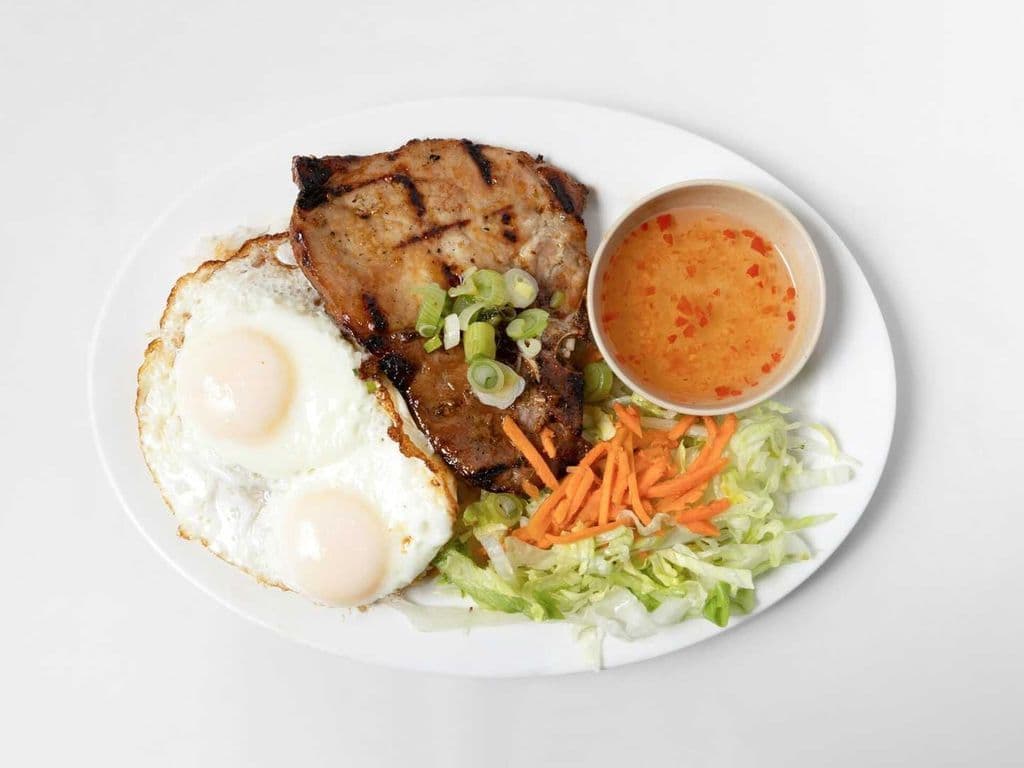 34. Grilled Pork Chop & Fried Eggs