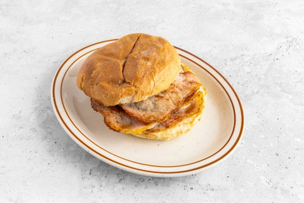 Peameal Back Bacon on a Kaiser Bun
