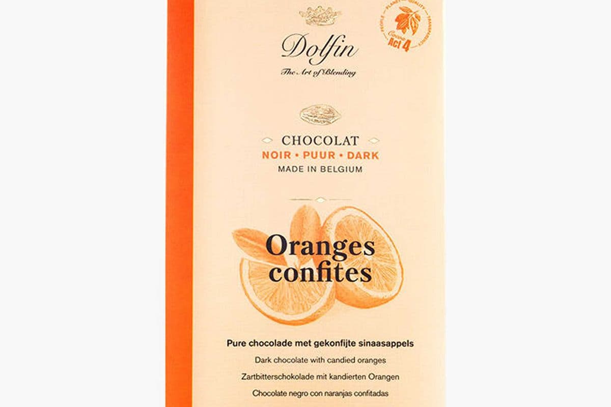 Dolfin chocolat noir écorces d'orange confites