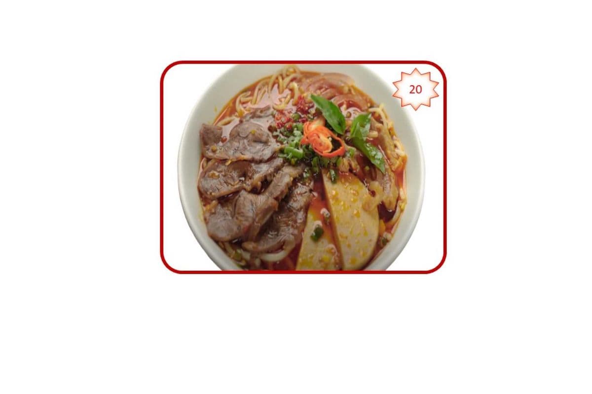 20. Hue style beef noodle soup with thick rice vermicelli