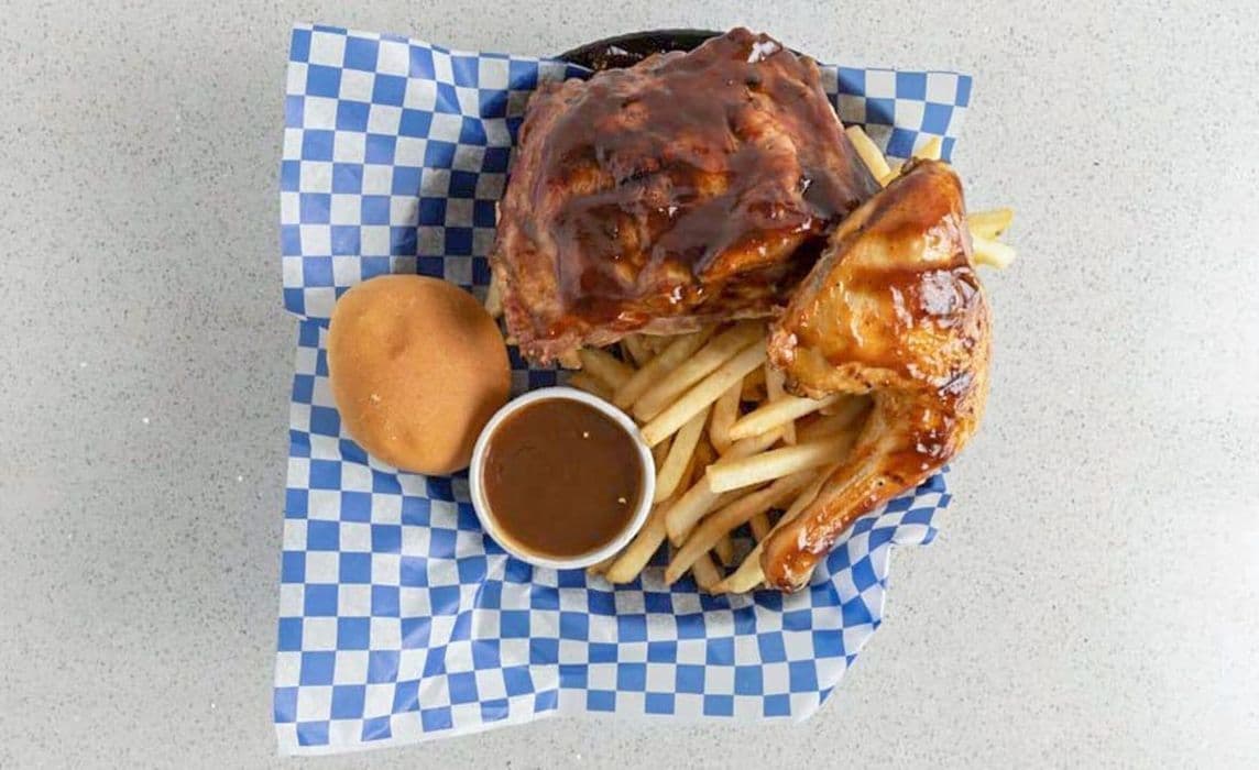 ¼ Chicken Dinner and ½ Rack Ribs