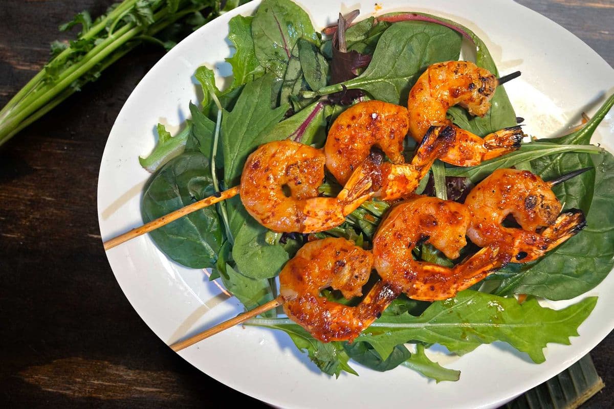 D04 - Spicy-Satay Grilled Shrimp Skewers