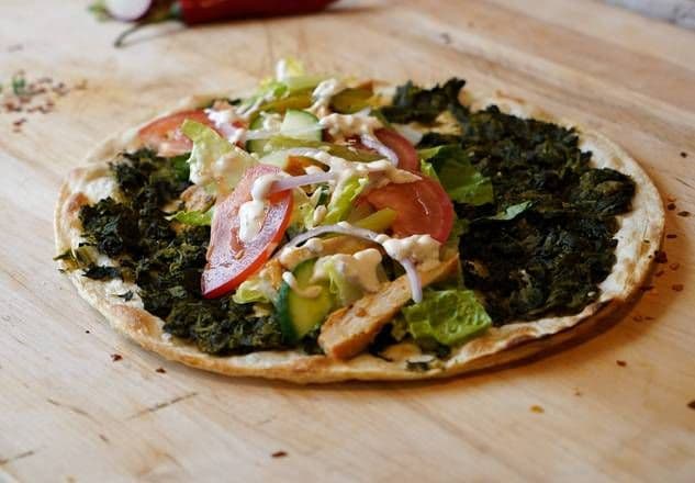(Spinach Bread ) Saj wrap