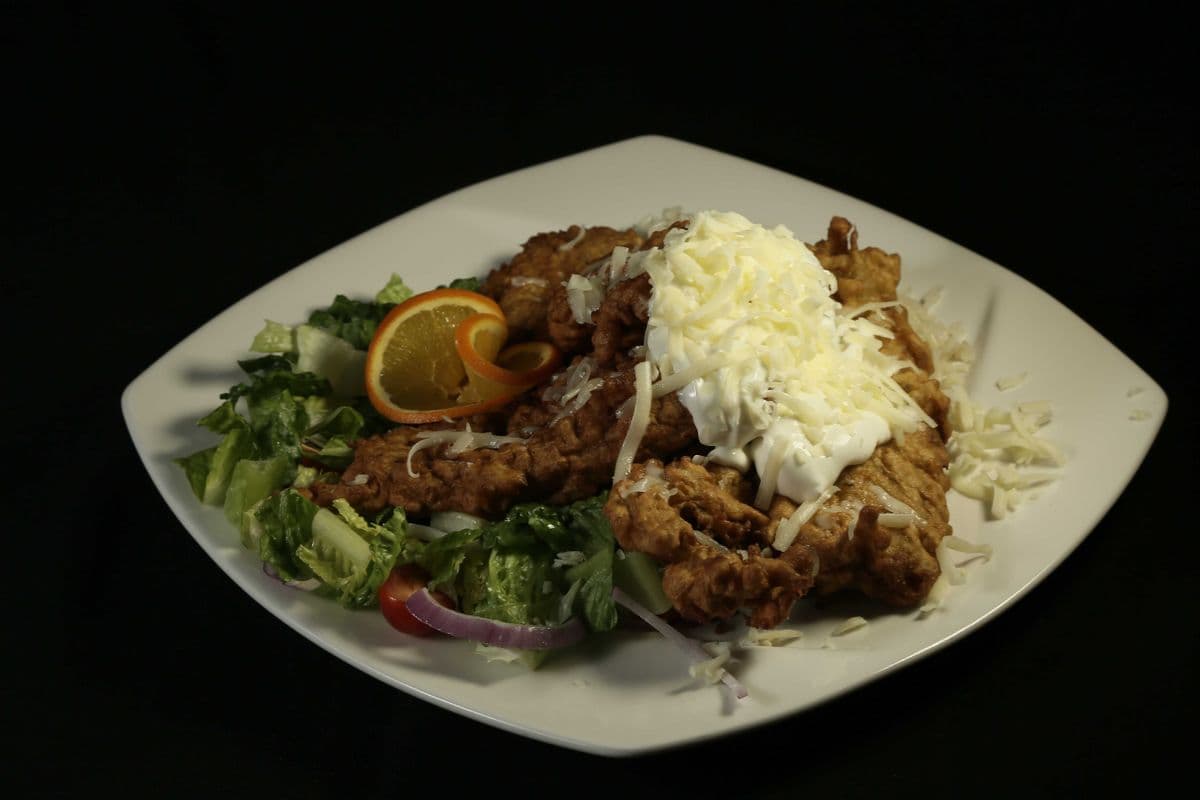 Borzaska with Fresh salad and Steamed rice