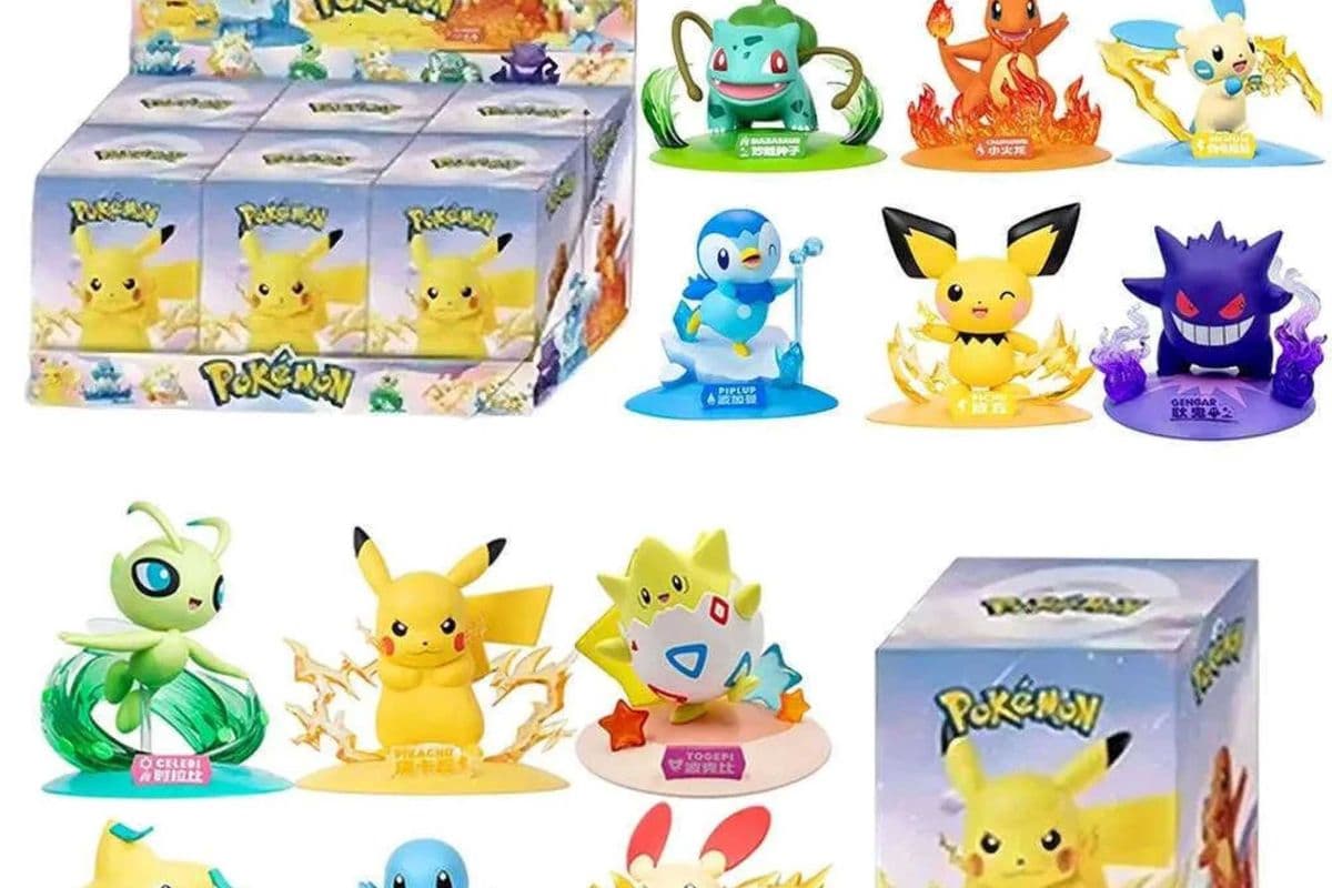 Blind box de personnages Manga figurine en vinyle floqué Pikachu