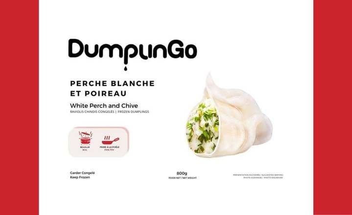 FD09-White Perch (Fish) & Chive Frozen Dumplings(800g) / Perche Blanche & Poireau Dumpling Congelée(800g)/