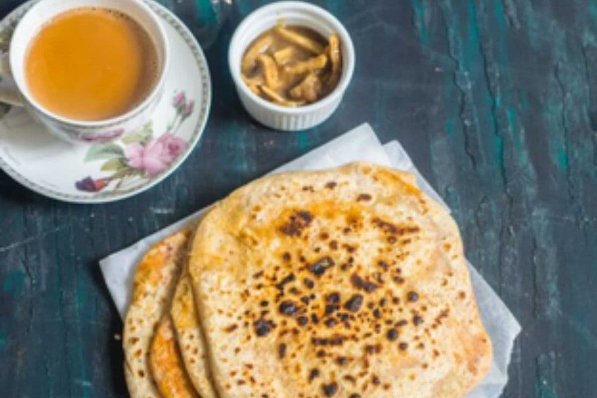 Two Plain Paranthas w/ Achar & Chai