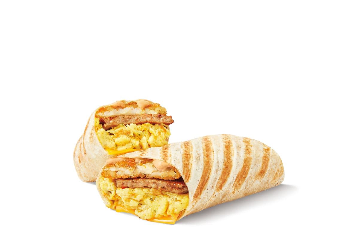 Sausage Scrambled Egg Loaded Wrap