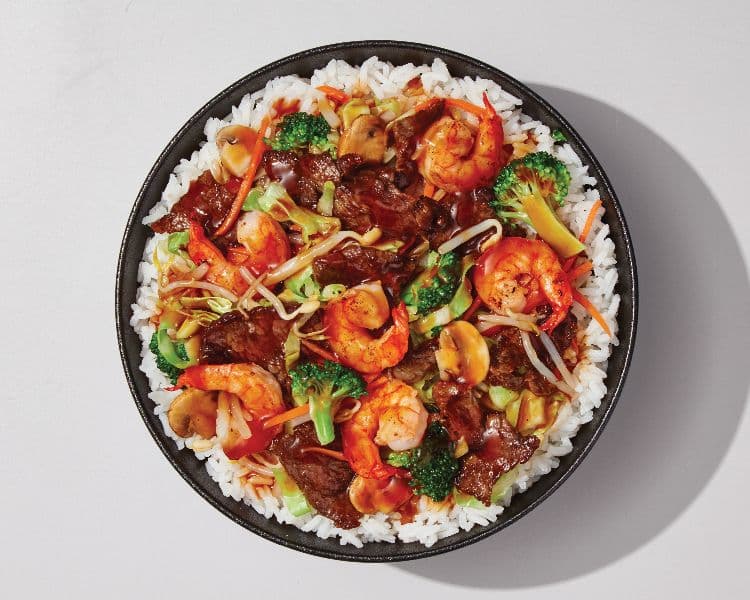 Beef and Shrimp Teppanyaki with Rice