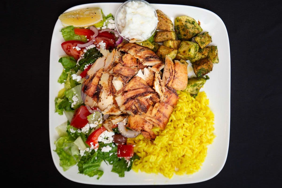 #4. Chicken Shawarma Platter (10 oz shaved chicken )