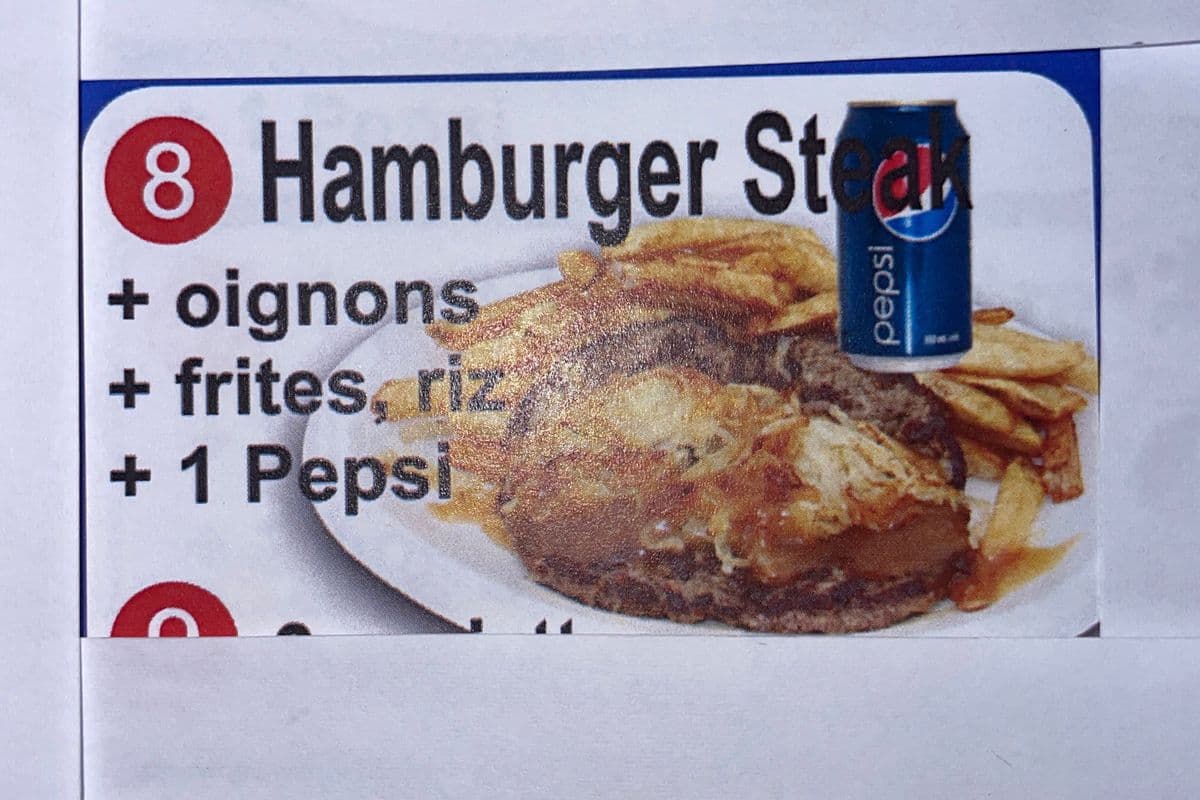 #8 Combo Hamburger steak + frites + 1 pepsi
