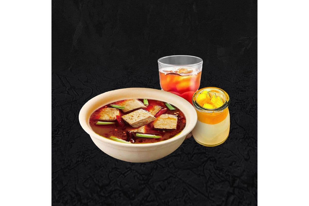 11. Taiwanese Stinky Fermented Tofu Noodle Soup Combo / 麻辣臭豆腐湯麵套餐
