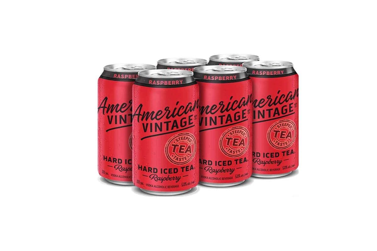 113869. AMERICAN VINTAGE ICED TEA RASPBERRY (6 x 355ML (CANS))