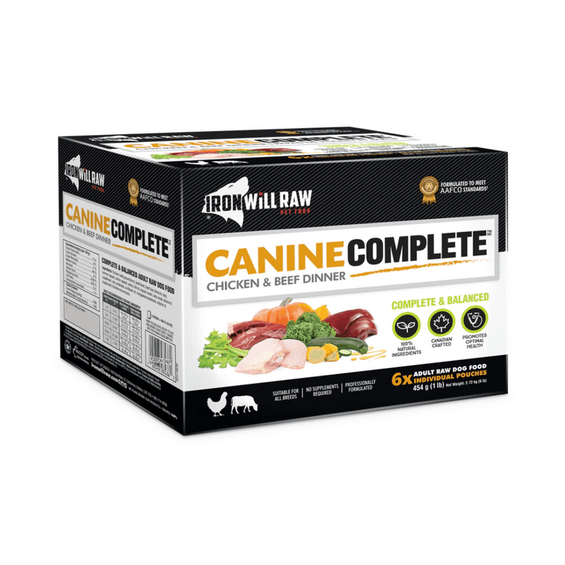 Iron Will Raw Frozen Dog Food - Canine Complete Chicken & Beef Dinner (6 lb)