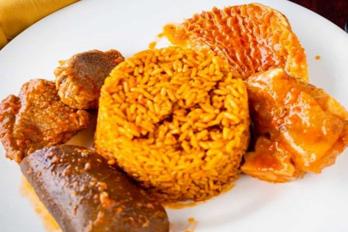 Assorted Meat and Smoky Jollof Rice