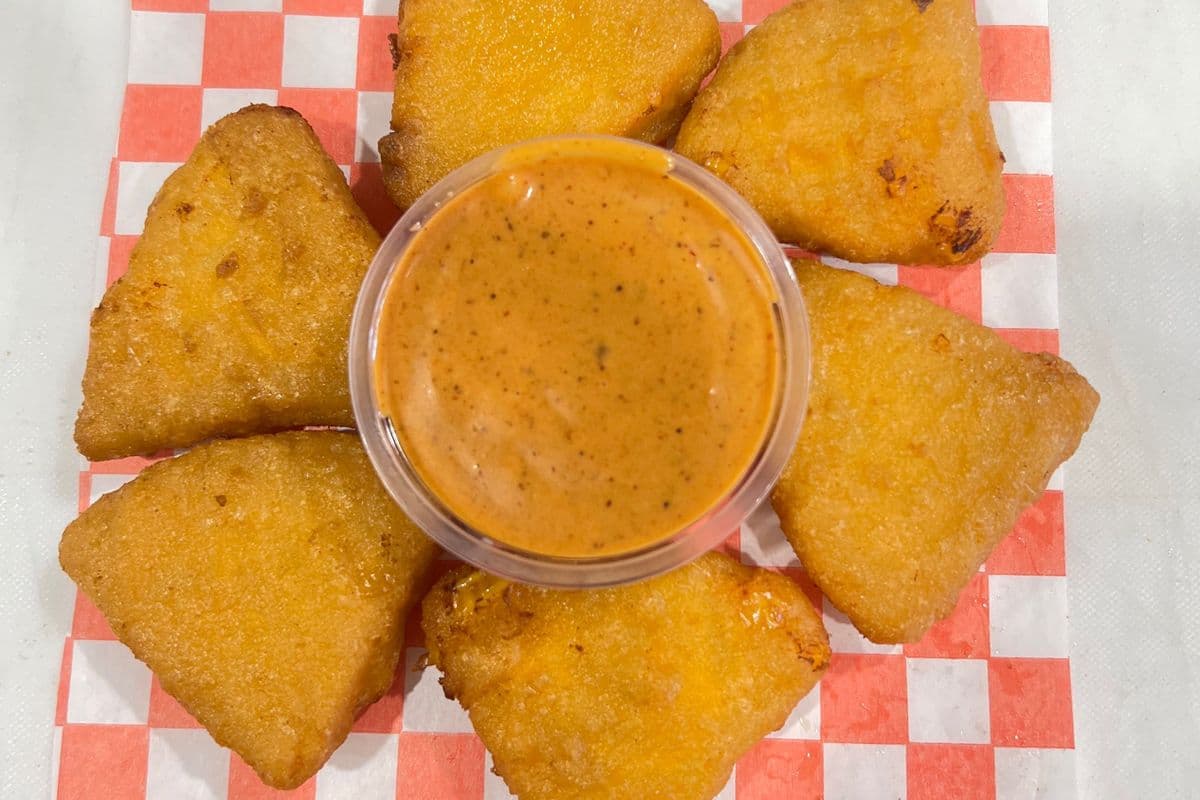 Mac and Cheese Bites with Sauce