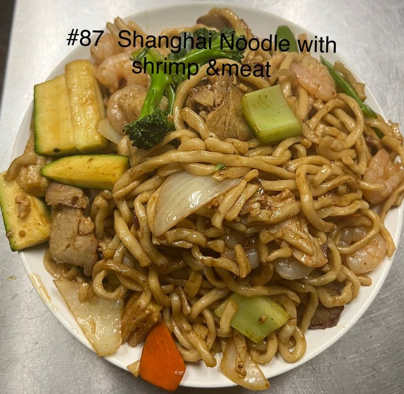 87. Shanghai Noodles with Shrimp and Meat