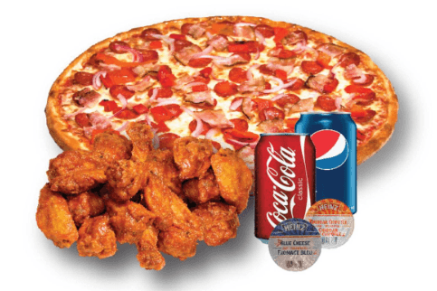 14" Medium Three-Topping Pizza and Wing Special (20 pcs)