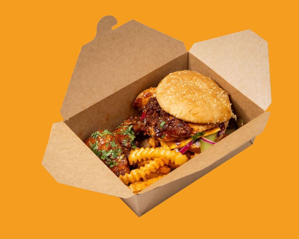 2‑Tenders + Fried Chicken Burger + Fries Combo in Sting Queen (honey habanero sauce)