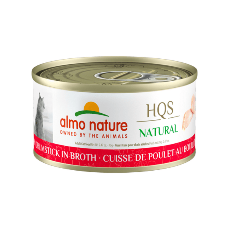 Almo Nature Wet Cat Food - HQS Natural Chicken Drumstick in Broth Canned (70 g)