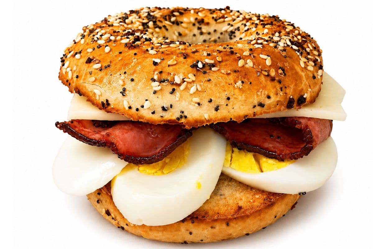 Maple Bacon & Cheddar Bagel