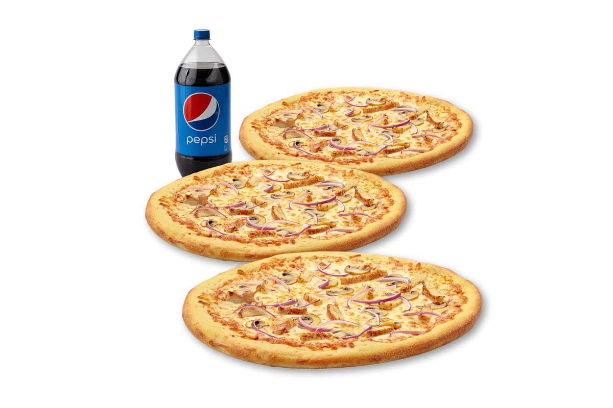 Spécial 3 Pizzas Larges - Halal Poulet / Medium 3 Pizza Special - Halal Chicken