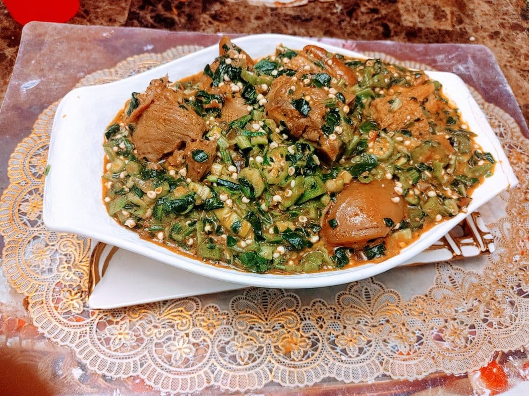 Okro Soup with Assorted Meat