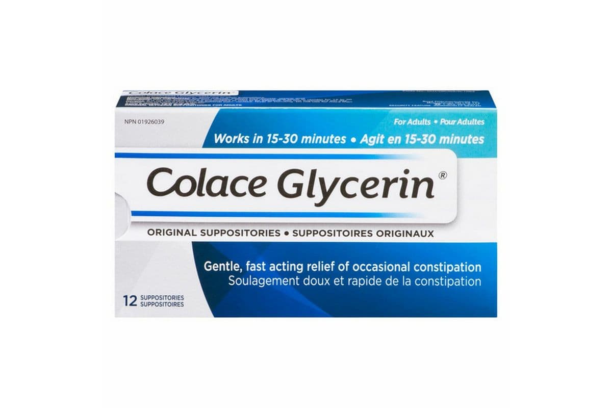 Colace Glycerin Suppository Adult (12 ct)