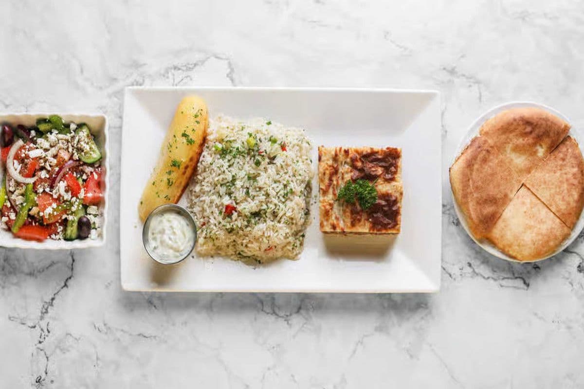 Vegetarian Moussaka with San Marzano Tomato Sauce Platter