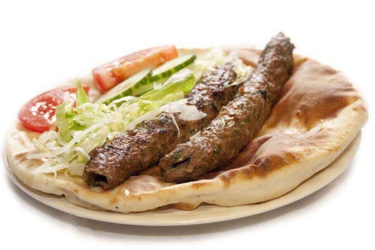 Beef Seekh Kebab with Naan