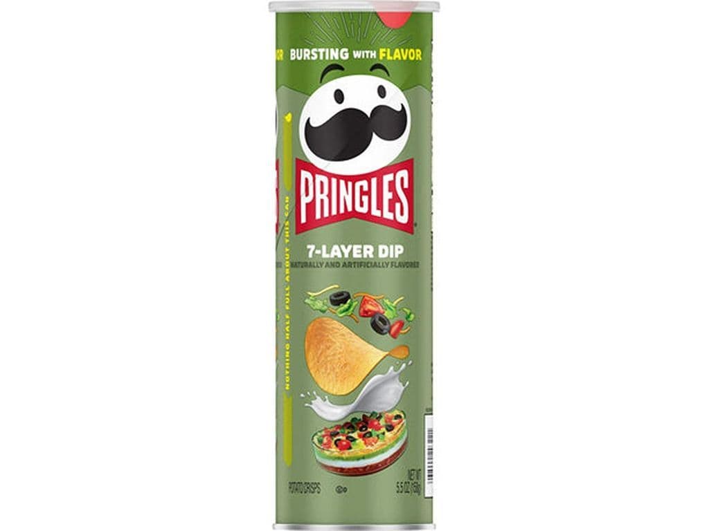Pringles 7 Layer Dip Stacked Potato Chips 158g Nacho Cheese Sour Cream and Salsa Style