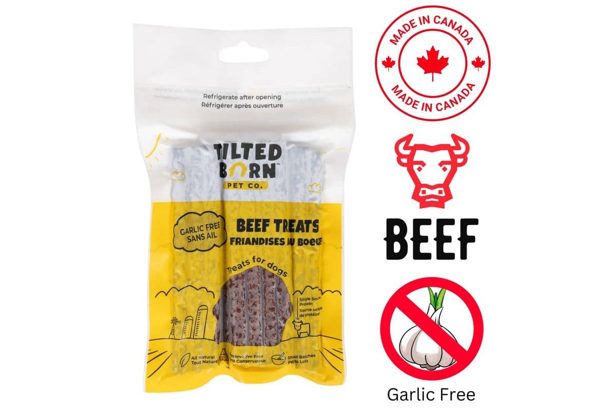 Tilted Barn Canadian Beef Sticks Treats (No Garlic) (100 g)