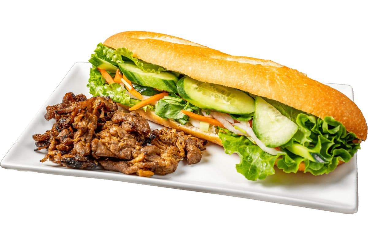M2. Grilled Pork Slices Bread with a Pop or Water