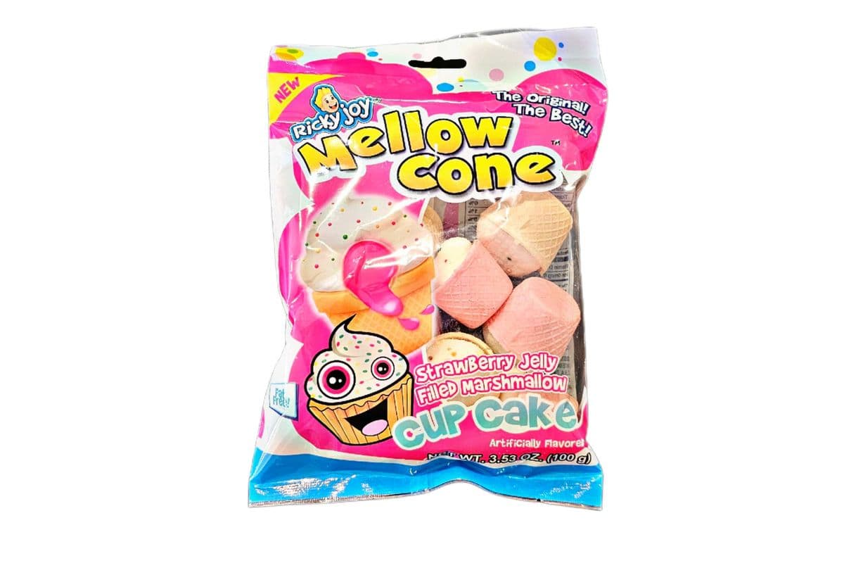 Mellow cone strawberry jelly marshmallow cupcakes