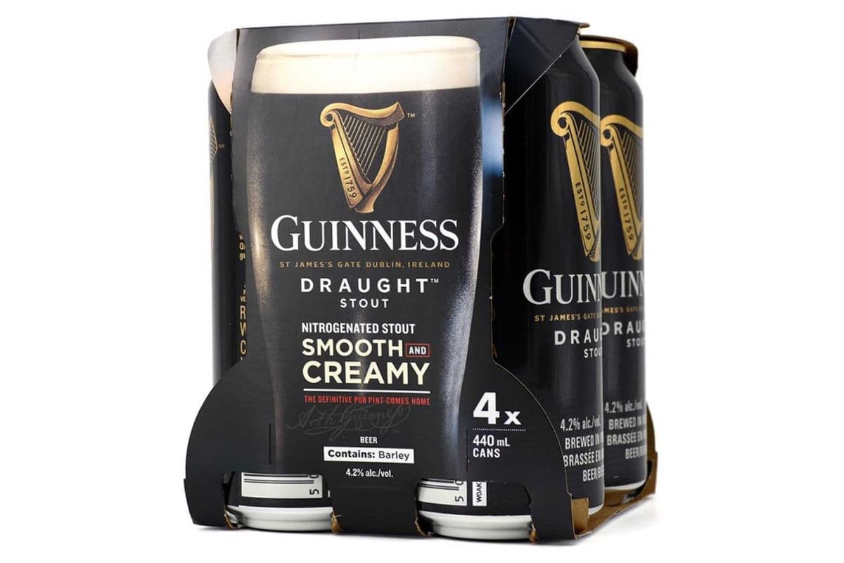 Guinness Draught Stout (4 Tall Cans) Ireland (4 x 500 mL)