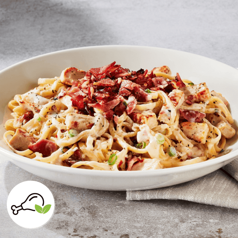 Linguini carbonara avec poulet régulière / Regular Linguini Carbonara with Chicken