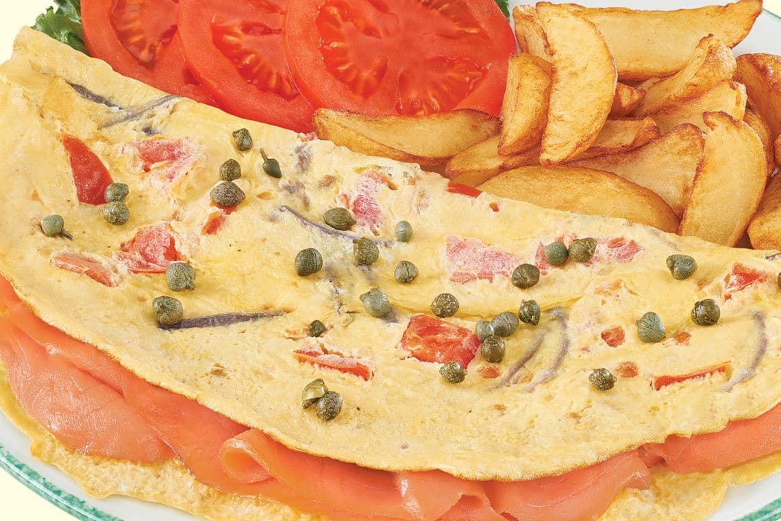 Omelette saumon fumé