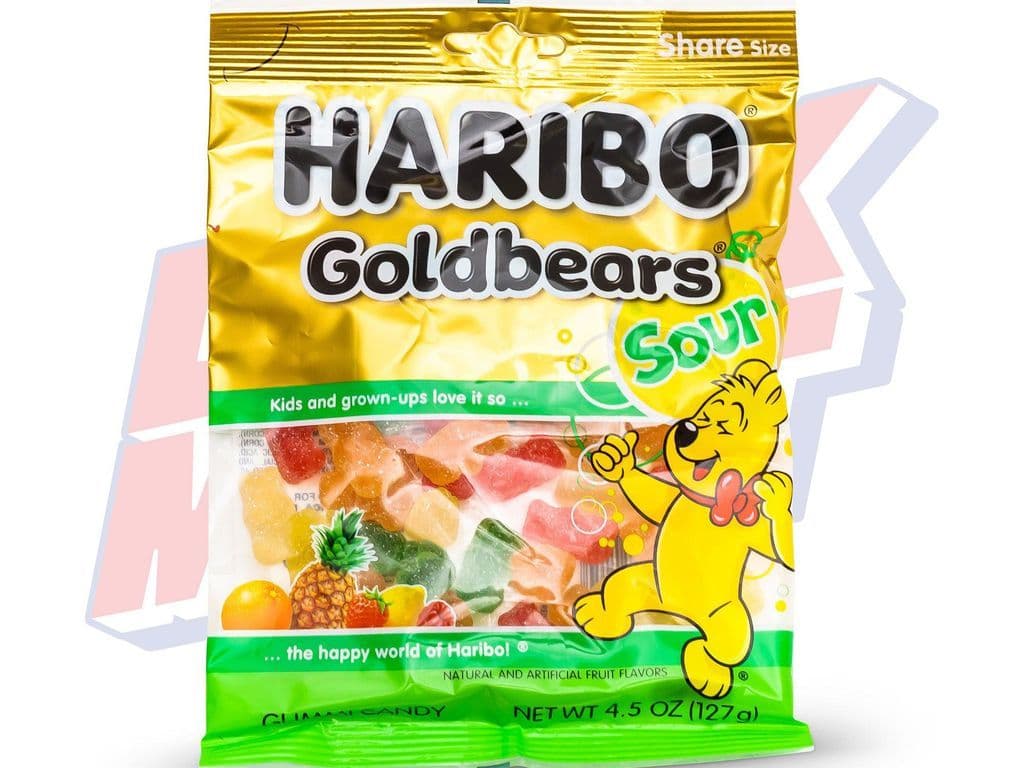 Haribo Sour Gold Bears Peg Bag - 4.5oz