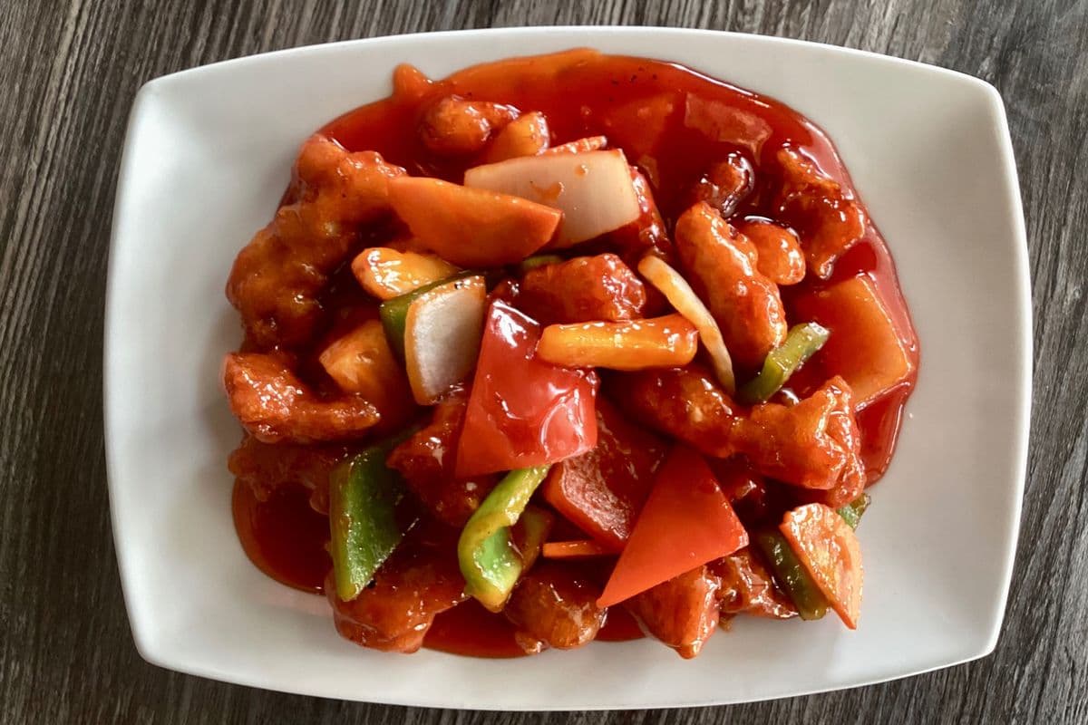 Sweet-and-Sour Breaded Meat with Fresh Pineapple